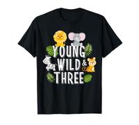 Young Wild and Three Girls 3ème anniversaire drôle pour fils garçons T-Shirt