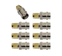 Young Wolf 8X adaptateur de convertisseur de bouchon droit pour câble d'antenne RF Coaxial Connector jambon Radio Transceiver (BNC femelle à SMA mâle)
