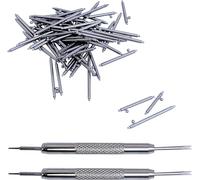 Young Wolf Lot de 70 barrettes à ressort à dégagement rapide en acier inoxydable 316 avec outil de retrait 12, 14, 16, 18, 20, 22, 24 mm de long et 1,5 mm de diamètre, Argenté., Taille unique