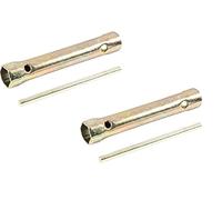 Young Wolf Paire de 16mm/18mm Double tête hexagonale Clé de bougie d'allumage de moto À double extrémité, clé À Douille À portée profonde Avec Barre Tommy, 150 mm de longueur