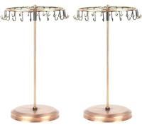 Young Wolf Paire de 23 crochets en laiton pivotants pour bijoux, présentoir à bijoux (bronze)