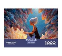 Young Woman with Silver Hair 1000 Pièces Carton Premium Coffret De Puzzles Crystal Cave Maide Stimulant Et Éducatif Jeu Familial Puzzles pour Adultes Et Enfants 52x38cm/1000pcs