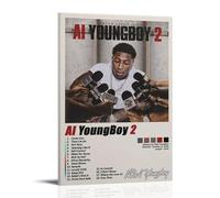 YoungBoy Never Broke Again Al YoungBoy 2 affiches d'art anti-éclaboussures pour salon et chambre à coucher peintures à suspendre adaptées à plusieurs scénarios Pas besoin de perforation Facile à