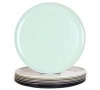 Youngever 9 Grande Assiettes en Plastique de 25CM, Assiettes DIner (Couleur Coastal)