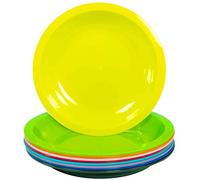 Youngever 9 Lot de Assiettes en Plastique de 20CMpour Enfants, Couleur de Arc en Ciel