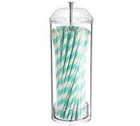 Youngever Distributeur de paille, support de paille en plastique avec couvercle