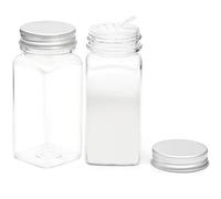 Youngever Lot de 12 Bocaux à Épices Plastique 150ML, Pot a Epices, Clear Spice Containers