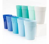 Youngever Lot de 18 Gobelets pour Enfant, 350ML, Tasse Plastique Réutilisable (Couleur Coastal)