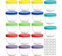 Youngever Lot de 18 Pot de Conservation Bebe 120ML, Petit Pot Bébé, Repas de Bébé Boîtes de Conservation (Rainbow)