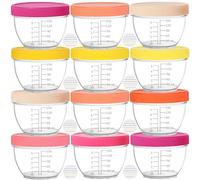 Youngever Lot de 18 Pot de Conservation Bebe 180ML, Petit Pot Bébé, Repas de Bébé Boîtes de Conservation (Pink)