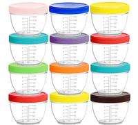 Youngever Lot de 18 Pot de Conservation Bebe 180ML, Petit Pot Bébé, Repas de Bébé Boîtes de Conservation (Rainbow)