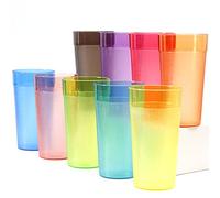 Youngever Lot de 18 Verre d'eau Plastique 600ML, Gobelets Incassable (Multicolore)