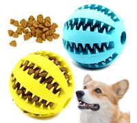 Youngever Lot de 2 balles pour chien pour le nettoyage des dents, la mastication, le rapport, la distribution de nourriture (grande taille 7,9 cm)