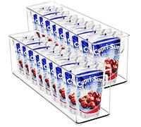 Youngever Lot de 2 Boite Rangement Cuisine Frigo 40CM x 10CM x 12.5CM, Organisateur Frigo, Bac Rangement Cuisine Plastique