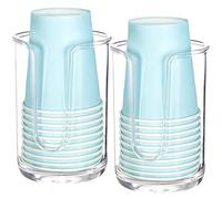 Youngever Lot de 2 Distributeur de Gobelets en Papier, Distributeur Porte Gobelet Plastique, Distributeur de Gobelets