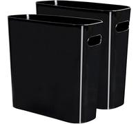 Youngever Lot de 2 Poubelle pour Cuisine, Salle de Bain, Bureau 5.5L (Black)