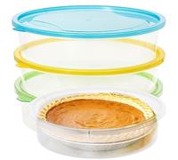 Youngever Lot de 3 conteneurs à tarte, conteneurs de stockage alimentaire en plastique transparent, conserveur de tarte fraîche, 27.9 cm de diamètre