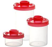 Youngever Lot de 3 salières et poivrières en plastique transparent avec couvercle, pots à épices en plastique, distributeur d'épices (3 tailles)