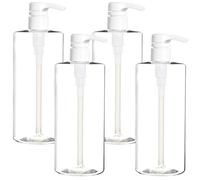 Youngever Lot de 4 Bouteille Pompe Shampoing 700ML, Bouteille Pompe Vide Plastique 700ML, Distributeur Flacon Pompe