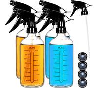 Youngever Lot de 4 Flacons Vaporisateurs Vide en Verre Transparent, 500ML