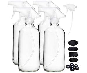 Youngever Lot de 4 Flacons Vaporisateurs Vide en Verre Transparent sans BPA, 500ML