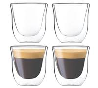 Youngever Lot de 4 Verres à Expresso à Double Paroi, 85ML Tasse à Cafe, Verres Thermiques à Effet Flottant, Verre Espresso
