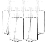 Youngever Lot de 5 Bouteille Pompe Shampoing 500ML, Bouteille Pompe Vide Plastique 500ML, Distributeur Flacon Pompe