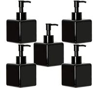 Youngever Lot de 5 Bouteilles de Pompe de Lotion en Plastique Carrée Vides 250ML Distributeur Flacon Pompe (Noir)