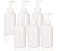 Youngever Lot de 5 Bouteilles de Pompe de Lotion en Plastique Rechargeables Vides 250ML, Distributeur Flacon Pompe(Blanc)