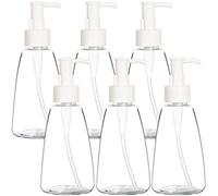 Youngever Lot de 6 Bouteilles de Pompe de Lotion en Plastique Rechargeables Vides 250ML, Distributeur Flacon Pompe(Clear Triangle)