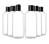 Youngever Lot de 6 Flacons Vide de Voyage 500ML, Bouteille de Voyage 500ML Clear et Noir Covercle
