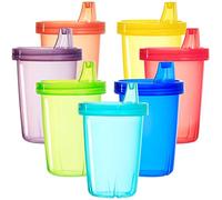 Youngever Lot de 7 Enfant Sippy Cups, Sippy Cups pour Enfant, Tasse d'apprentissage, Set de Gobelets en Plastique (Rainbow)