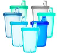 Youngever Lot de 7 Enfant Sippy Cups, Sippy Cups pour Enfant, Tasse d'apprentissage, Set de Gobelets en Plastique (Coastal)