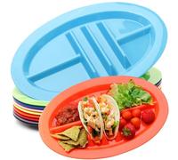 Youngever Lot de 9 assiettes à tacos en plastique réutilisables, 9 couleurs assorties