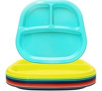 Youngever Lot de 9 Enfant Assiettes à Compartiments Plastique (Rainbow)