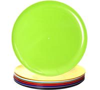 Youngever Lot de 9 grandes assiettes en plastique de 30,5 cm (couleurs arc-en-ciel)