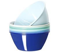 Youngever Lot de 9 Grands Bols en Plastique de 1500ML, Grand Bol Cereales, Grands Bols a Soupe, 9 Couleurs Assorties (Coastal)