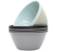 Youngever Lot de 9 Grands Bols en Plastique de 1500ML, Grand Bol Cereales, Grands Bols a Soupe, 9 Couleurs Assorties