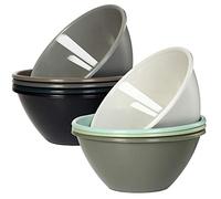 Youngever Lot de 9 Grands Bols en Plastique de 3000ML, Grand Bol Cereales, Grands Bols a Soupe, 9 Couleurs Assorties (Urban)