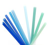 Youngever Lot de 9 pailles réutilisables en silicone souple de 17,8 cm (couleur côtière)