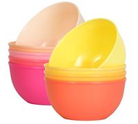 Youngever Lot de 9 Petit Bol Plastique, 300ML, 9 Pieces de Bols pour Enfant (Couleur Pink)