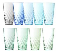 Youngever Lot de 9 Verre d'eau Plastique 700ML (Twist)