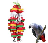 youngfate Perroquet À Mâcher des Blocs De Bois Jouet Noeuds Bloc À Mâcher des Jouets Oiseaux Perchoirs en Bois Coloré Bloc De Ficelle Attirer Les Animaux Attention
