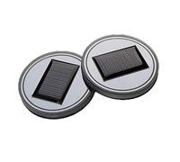 Youngine 2 Pack Solar LED Car Cup Holder Mat Pad Boissons Bouteilles étanches Coaster Intégré Lumière et Vibration Capteur Car Décoration d'intérieur Lumière Lampe (Bleu)