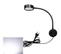 Youngine 5W EU plug Lampe de lecture flexible lampe de chevet LED avec interrupteur ON/OFF et prise filaire, lampe murale à col de cygne pour chambre bureau hôtel, 6000K (Noir-Blanc froid)