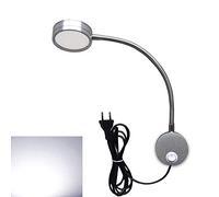 Youngine 5W EU plug Lampe de lecture flexible lampe de chevet LED avec interrupteur ON/OFF et prise filaire, lampe murale à col de cygne pour chambre bureau hôtel, 6000K (Argent-Blanc froid)