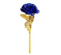 Youngine Creative 24K Gold Foil Rose Flower Full Bloom Cadeaux avec Tige, Cadeau Romantique pour Vous avec boîte, Fait à la Main et Last Forever Love (Bleu)