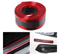 Youngine Protecteur de seuil de Porte de Voiture en Fibre de Carbone Universel Protecteur d'autocollant Auto-adhésif pour SUV, Camion, Protections d’entrée de Porte,3 * 250cm/1,2 * 98,4”(W*L),Rouge