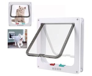 Youngkee Chatière 4 positions Taille L 23.5 x 25.2 x 5.5 cm - Blanc pour chat & petit chien