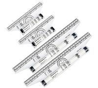 YOUNGSAY 4 Pièces Règle Parallèle Roulante, Plastique Regle Parallele Roulante, 30cm & 15cm Règle à Rouler Parallèle, Convient aux Écoles et aux Bureaux (Transparente)